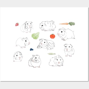 Guinea Pig Line Art Posters and Art